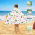 Summer 30''x50 Bonsai Tree Pink Flamingo Bright Hooded Beach Towel, Flamingo Lover Kids Poncho Towel for Boys Girls