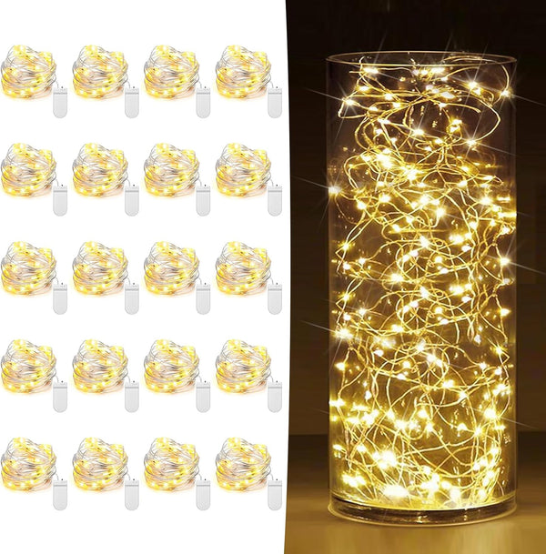 HOBAYS 20 Pack Fairy Lights Battery Operated 7ft 20 LED Mini String Lights