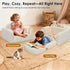 Foryoomi 2 1 in Convertible Kids Couch - Corduroy Fold Out Kids Sofa Chair with Blanket, Comfy Comfortable Toddler