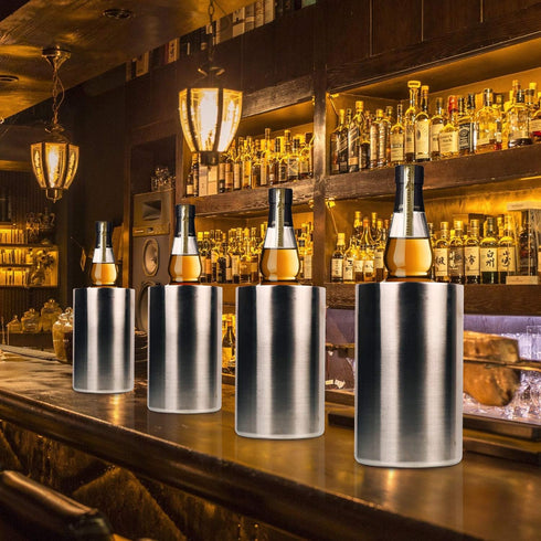 Jolitac Stainless Steel Wine Chiller Bucket - Double Wall Wine Cooler, Insulated Champagne Beer Ice Bucket