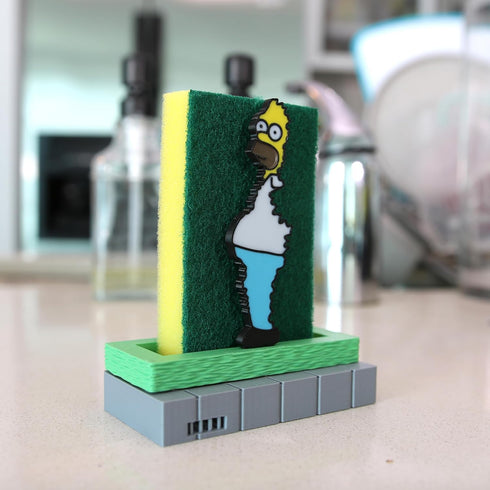 Quibblix 3D Homer Simpson Bush Meme Sponge Holder | Funny Kitchen Accessory | Unique Gift for Simpsons Fans | Printed |