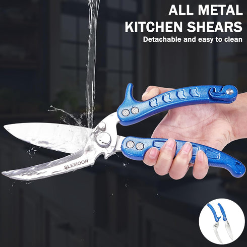 5 2024 Green,2pcs set,blue Heavy Duty Poultry Shears Kitchen for Chicken Meat,Multipurpose Kitchen Shears for Food,Herb