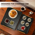 PEKER Wooden Serving Tray with Metal Handles, Black Decorative Coffee Table Tray for Breakfast in Bed, Ottoman & Home