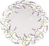 Linens, Art and Things Embroidered Purple Lavender Lilac on Ivory Large Doily, 24 Inch Round