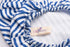 Organic Reusable Bowl Covers, Elastic Bowl Cover Set of 3 Lids Sizes, Blue Stripes 100% Cotton, Great Gift Fabric Food