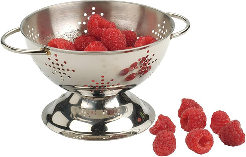RSVP International Mini Colander Strainer, Endurance Kitchen Collection, Pierced Stainless Steel