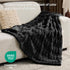 Cozy 50x60 inch, BEDELITE Faux Fur Black Throw Blanket for Couch - Super Soft & Plush Striped Blanket for Sofa and Room