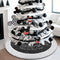 yuboo Gray Christmas Tree Skirt, 36" Faux Fur Pencil Tree Skirt Rug with White Snowflakes for 5-6 ft Christmas Tree