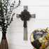 Dicksons Antiqued Double Layer Decorative Hanging Wall Cross, 15 Inch Wood and Metal