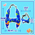 Ivtivfu H-Shape Car Seat Pillow for Kids (Blue Dinosaur), Kids Car Pillows for Sleeping, Child Car Sleeping Head