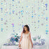 40 Ft Iridescent Mermaid Garland with Jellyfish, Seashell, Starfish, Pearl Holographic Paper Streamer for Under The Sea