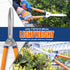 WPR1E95 Hedge Clippers with Adjustable Length Handle and Wavy SK-5 Steel Blade for Pruning Bushes and Borders