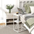 Yoobure C Shaped End Table with Charging Station, Small Side Tables for Living Room Bedroom, Sofa Table with USB Ports