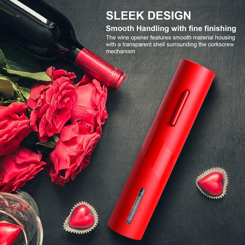 COKUNST Electric Wine Opener, Cordless Wine Bottle Corkscrew with Foil Cutter, Battery Operated for Kitchen Party Home