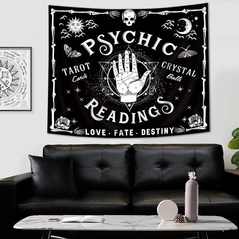 Homewelle Tarot Psychic Reading Hands Tapestry Wall Art Decor 59Wx51L Inch Ouija Palmistry Witch Unique Fabric