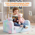 2-in-1 MeMoreCool Glowing Pastel Rainbow Kids Chair, Foldable Kids Couch and Kids Sofa for Playroom Nursery, Soft Foam