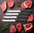 Cuisinox Set of 4 Steak Knives with Black Polypropylene Handle and Rounded Tip