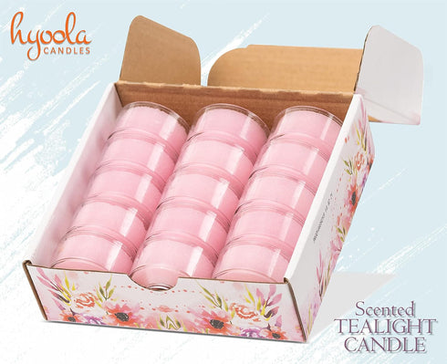 HYOOLA Scented Tealight Candles, Magnolia Scented, 15 Pack with 6 Hour Burn Time