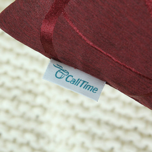 CaliTime 18 x 18 Inches Throw Pillow Covers Pack of 2, Modern Geometric Accent Cushion Cases in Burgundy