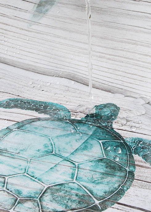 SUMGAR Blue Ocean Shower Curtains Set with Hooks - Teal Sea Turtle Bathroom Stall RV Decoration, 72 x 72 inch
