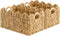 StorageWorks Scalloped Water Hyacinth Baskets, Hand-woven Rattan Baskets with Built-in Handles, Cute