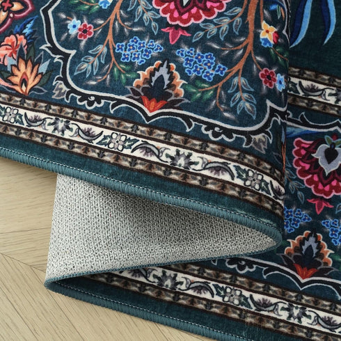 5x7 Rugcomf Area Rugs Vibrant Tree of Life-Patterned Vintage Washable Area Rug Non Slip Low Pile Large Rugs for Living