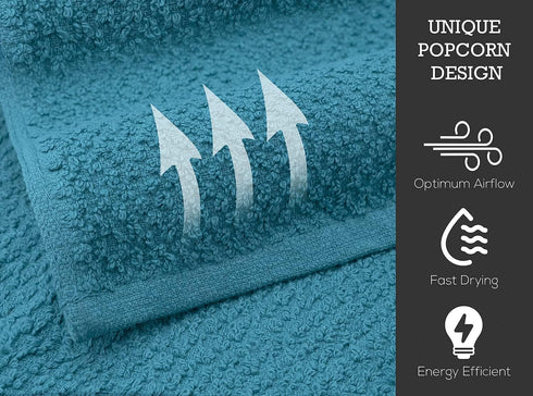 Tukasa Linens 16 Pack 12x12 Inches, Cotton Washcloths for Body and Face, Multipurpose and Lightweight Wash Clothes