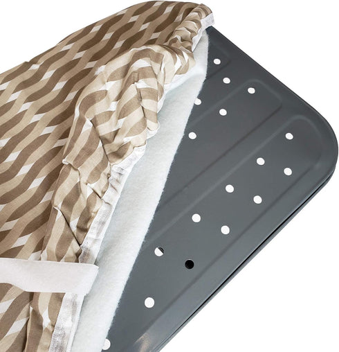 HOMZ Premium Standard Width Ironing Board Cover and Pad, Taupe/Brown/White Pattern