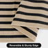 Black and Tan Outdoor Rug 24"x35", Washable Reversible Striped Door Mat, Hand-Woven Farmhouse Throw Rug