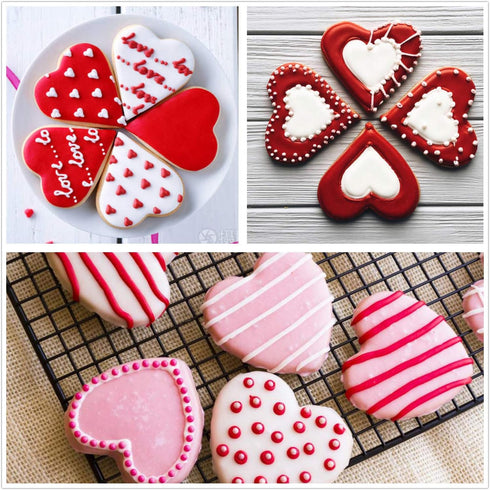 5 Pieces Heart Cookie Cutter - 3.95", 3.35", 2.75", 2.36", 1.37" Valentine s Day Cookie Cutters for Baking and