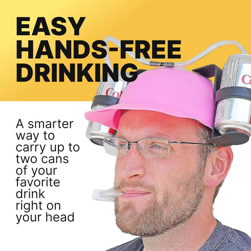 Fairly Odd Novelties Beer Soda Guzzler Helmet Drinking Party Hat, Pink