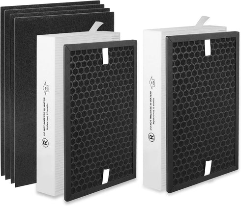 HPA5100B True HEPA Replacement Filter, Compatible with Honeywell Air Purifiers HPA5100 HPA5150 HPA3100, 2 R HEPA, 2 S