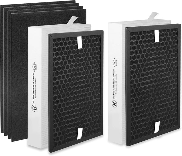 HPA5100B True HEPA Replacement Filter, Compatible with Honeywell Air Purifiers HPA5100 HPA5150 HPA3100, 2 R HEPA, 2 S
