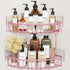 Orimade Corner Shower Caddy with 2 Hooks Wall Mounted Metal Bathroom Shelf