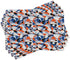 Ambesonne Set of 4 Mid Century Place Mats, Mosaic of Various Shapes and Colors, Washable Fabric, Blue Orange