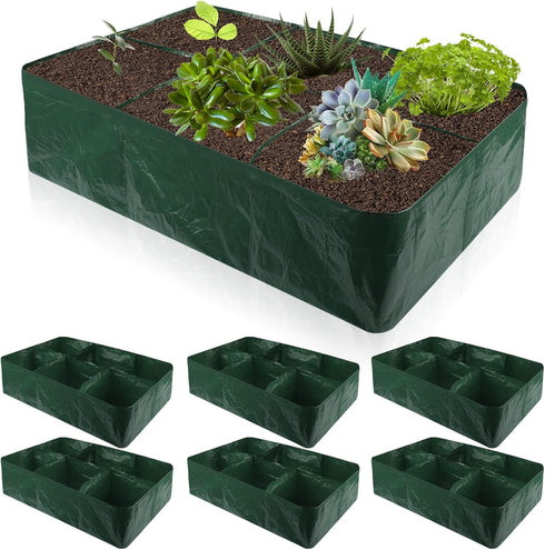 Gerrii 6 Pack 35 Gallon Fabric Raised Garden Beds Rectangle Garden Planting
