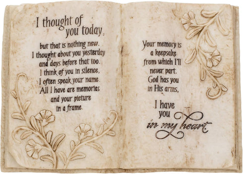 Jozie B 246200 Memory Book Shape Plaque - "I Thought of You Today"