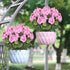 TOCHGREEN Artificial Fake Flowers, Purple Pink Geranium Silk Bush 2 Bundles for Outdoor Decor
