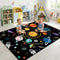 Space Rugs for Kids Bedroom,Outer Space Rug for Boys Room with Solar