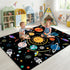 Space Rugs for Kids Bedroom,Outer Space Rug for Boys Room with Solar