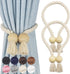 2 Pack Cotton Hand Woven Magnetic Curtain Tiebacks, Decorative Rope Holdbacks for Curtains Draperies, No Tools