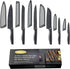 Marco Almond Kitchen Knife Set, KYA39 12-Piece Chef Knife Set, 6 Knives with 6 Blade Guards, Stainless Steel