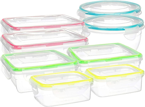 Southern Homewares 16-Piece Clip Lock Food Storage Container Set - Airtight, Microwave & Dishwasher Safe Kitchen Boxes