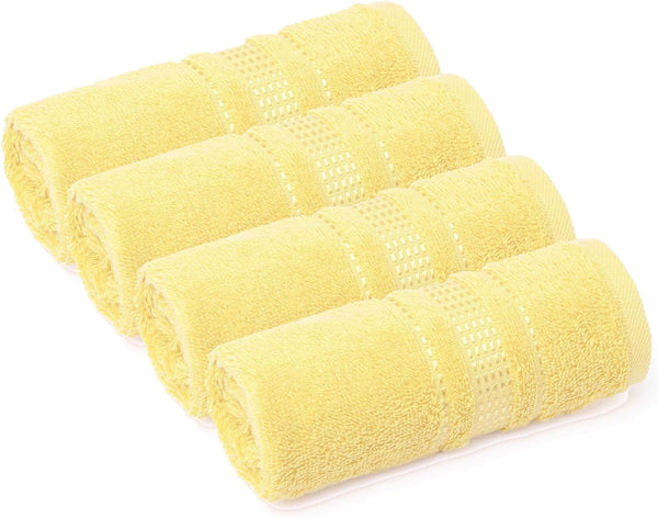 Melissa Linen, 4 Piece Washcloths, 12x12 in Turkish Soft Wash Cloth Set,