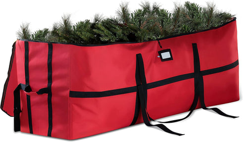 Zober Christmas Tree Storage Bag 7.5 Ft - Durable Red Bag for Artificial Disassembled Christmas Tree with Zipper