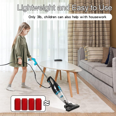 Intercleaner Corded Vacuum Cleaner, 15KPa Powerful Suction, 12 in 1 Lightweight Bagless Stick Vac for Home, Car