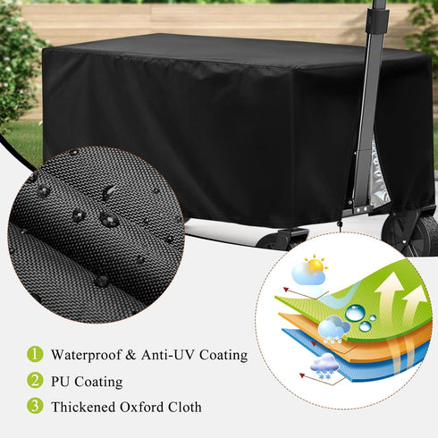 38x22x20 inch TheElves Garden Cart Cover, Outdoor Garden Wagon Covers Waterproof Heavy Duty for Yard Dump Carts, Steel