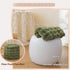 20" 16" LIFEREVO Faux Rabbit Fur Round Inflatable Pouf Ottoman, X Plush Fuzzy Waffle Bubble Floor Poufs Foot Rest