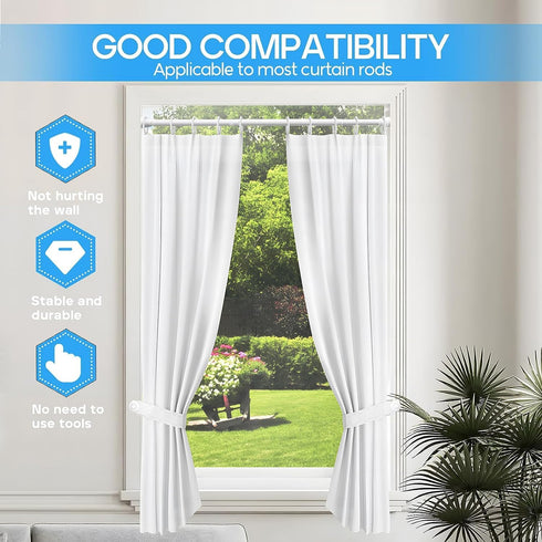 Tension Curtain Rod Black, 1pcs Adjustable Tension Rod for Windows 33 to 56 Inch, Non-Slip Spring Curtain Rod.