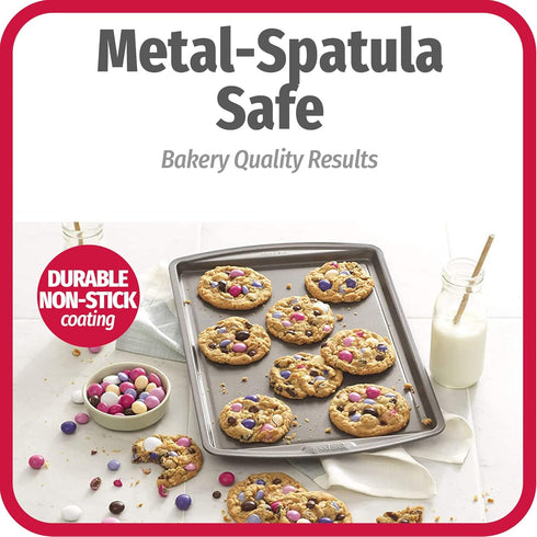 GoodCook Everyday Nonstick Carbon Steel Baking Sheet Set, 3 Pack - Standard-Sized Cookie Sheets for Baking